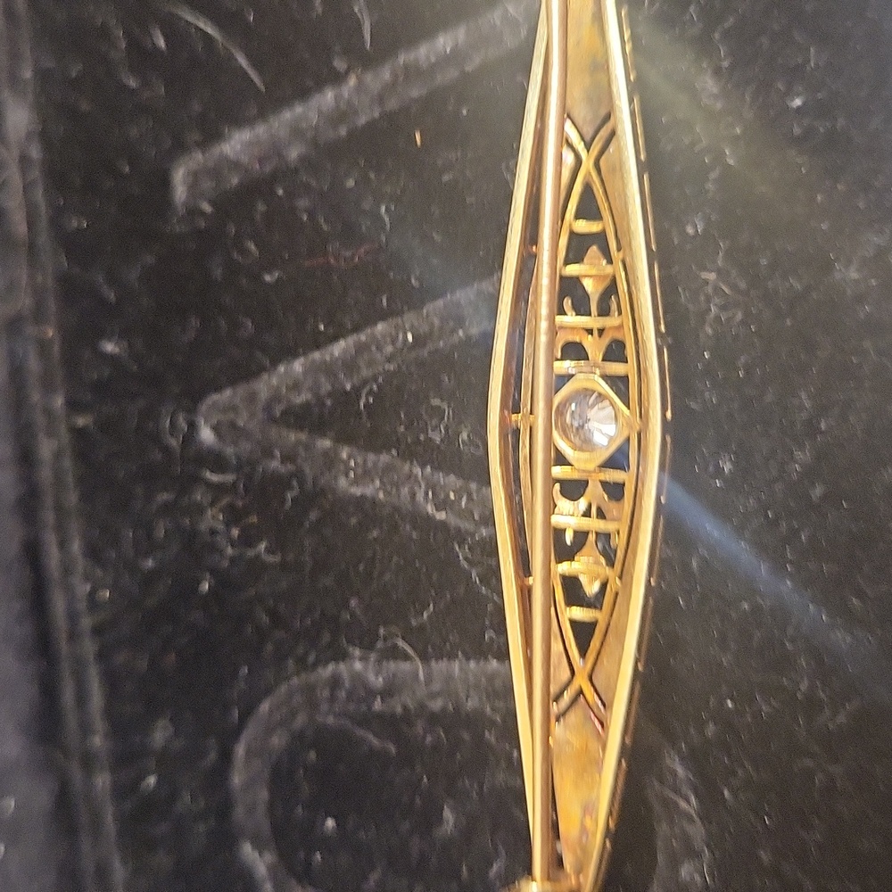 Vintage 1930's PLATINUM/ WHITE GOLD  Art Deco Filigree Pin/Brooch - Picture 3 of 6